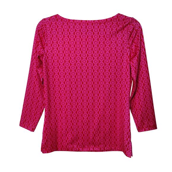 Vineyard Vines Women's Sz XXS Printed Sankaty Boatneck Tee Tile Lighthouse Pink - Picture 7 of 7